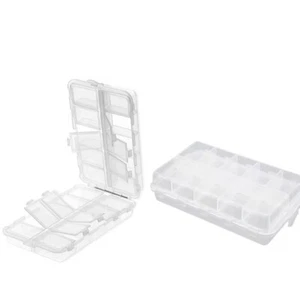 2pcs 20 Grid Clear Fishing Tackle Storage Box Jewelry Making Findings Organizer - Picture 1 of 12