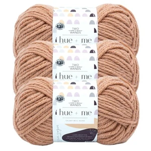 (3 Pack) Lion Brand Yarn 617-102AF Two of Wands: Hue + Me Bulky Yarn, Bellini - Picture 1 of 7