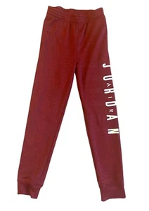 Jordan Air Youth Boys Red Heathered Sweatpants Logo Size Large Relaxed Casual - Picture 1 of 8