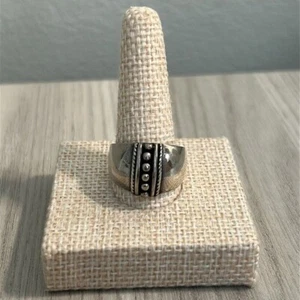 Anello vintage argento sterling 925 design Bali larghezza 13,6 mm fascia sigaro misura 8 58 - Foto 1 di 8