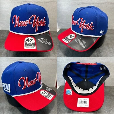 Gorra New York Giants '47 Marca MVP Azul Rojo Sobremano Guión OSFA Gorra Acordada 60 Foto 1 de 4