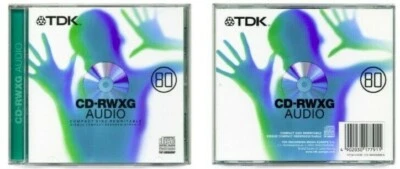 TDK CD-RW80 / CD-RWXG80EN Audio Music 80 Min CD RW RE-WRITABLE Blank Disc - NEW - Image 1 of 4