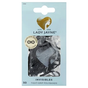 Lady Jayne Snagless Elastomer Elastics 50 Pack - Black Invisibles 50pk 2268 - Picture 1 of 2
