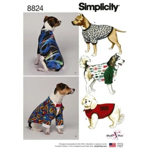 Simplicity Pattern 8824 Fashionable Dog Coats Puppy Sewing Patterns - Picture 1 of 2