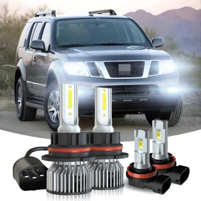 For Nissan Pathfinder 2005-2012 LED Headlight Fog Light Kit Bulbs White 6500K - Image 1 of 4
