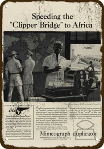 1942 MIMEOGRAPH DUPLICATOR Vintage Appearance DECORATIVE METAL SIGN - PAN AMERIC - Picture 1 of 1