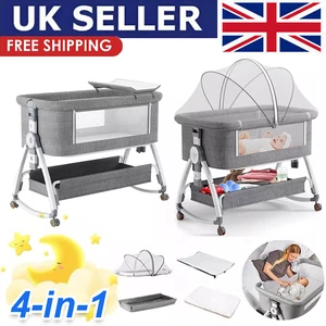 4-in-1 Baby Bedside Crib Sleeper Bassinet Safe Co-Sleeping Storage Bag w/ table - Picture 1 of 22