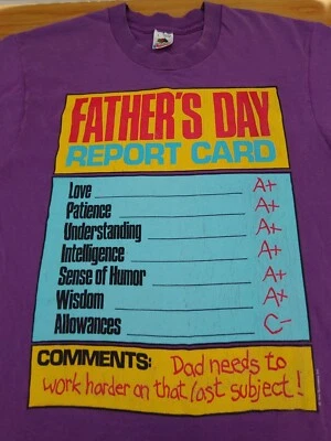 Vintage Men's Fruit of the Loom Father's Day T-Shirt - L - single stitch - Image 1 of 4