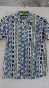 Strand Hawaii Hemd Herren XL Baumwolle blau weiß grün NEUWERTIG - Bild 1 von 5