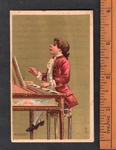 Young Mozart At Piano Rare Trade Card Circa 1890s Composer Music Stanislas - Picture 1 of 2