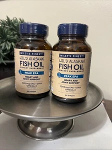 Wiley's Finest Wild Alaskan Fish Oil 1000mg EPA + DHA Peak EPA, 120 Softgels - Picture 1 of 4