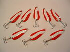 8 Eagle Bay Red/White Fishing Lures 1/2 ounce Pike Muskie Trout Salmon USA MADE