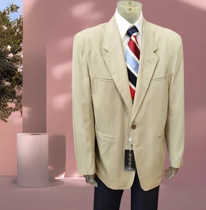 Men’s Spring Beige Cotton Sport Coat Made in Italy Only One Size L Dimensione® - Picture 1 of 15