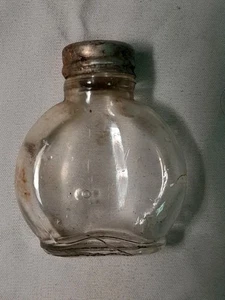 Vintage Mini Glasflasche mit Glas (Blasen) 17 oz - Bild 1 von 4