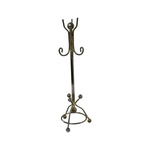 Coat Hat Rack Dollhouse Miniature Furniture 3 Hook Vtg Brass Color - Picture 1 of 4