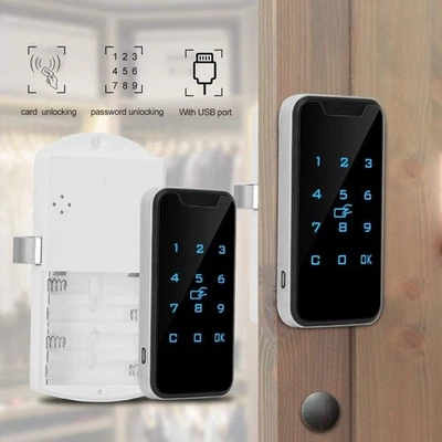 Smart Cabinet Lock RFID Keypad Password Drawer Wardrobe Lock Keyless Zinc - Image 1 of 4