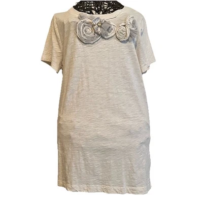 VTG J. Crew Y2k Women’s Top Sz L Floral Appliqué Rhinestone Romantic Fairycore - Image 1 of 4