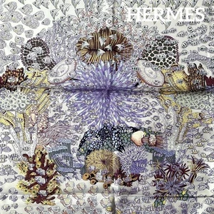 Hermes scarf Carré 90 Atlantic Encounter Light Purple RENCONTRE OCEANE SILK 100% - Picture 1 of 12