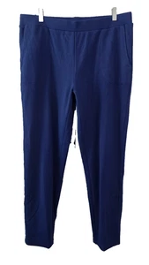 Pantaloni alla caviglia Denim & Co Active French Terry pull-on blu navy grandi - Foto 1 di 8
