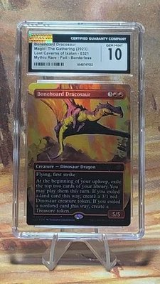 MTG Bonehoard Dracosaur #321 Borderless Foil Lost Caverns of Ixalan CGC 10 - Image 1 of 4