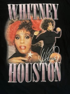 Whitney Houston Black Tee H&M Dividend Retro Classic LARGE - Picture 1 of 2