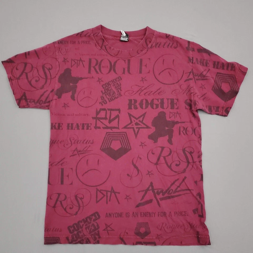 VINTAGE Rogue Status Shirt Mens Small S Short Sleeve DTA AWOL Rob Dyerdek Red * - Image 1 of 4