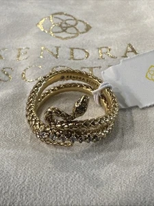 NWT Kendra Scott Phoenix Snake Vintage Gold Wrap Ring Size 7 #7 Free Shipping - Picture 1 of 4