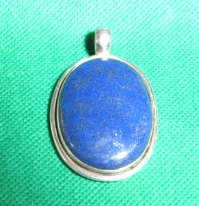 Stunning Lapis Lazuli Sterling Pendant - Signed 925 - 2 1/2 x 1 1/2" #S1580 - Picture 1 of 4
