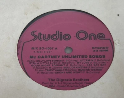 THE DIGRAZIA BROTHERS LP RECORD 1984 STUDIO ONE Mc CARTNEY UNLIMITED SONGS NEW - Image 1 of 2