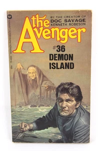 The Avenger #36 Demon Island by Kenneth Robeson Warner Paperback Library 1975 - Picture 1 of 7