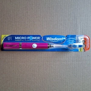 WISDOM BATTERIA MICRO POWER SBIANCANTE RIMOZIONE PLACCA SPAZZOLINO MEDIO ROSA... - Foto 1 di 2