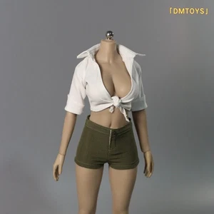 1/6 White Sexy Strap Up Shirt Shorts Clothes Fit 12"Female Figure Body Model - Picture 1 of 5