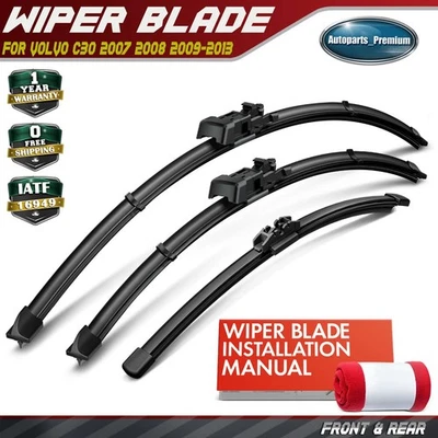 Передние и задние стеклоочистители ветрового стекла 26 дюймов, 20 дюймов и 16 дюймов для Volvo C30 07-13 3 шт. - Изображение 1 из 4