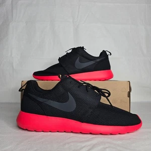 Nike Roshe Run Men's Black Bright Crimson Running Shoes Size 14 DS 2011 Y2K - Picture 1 of 8