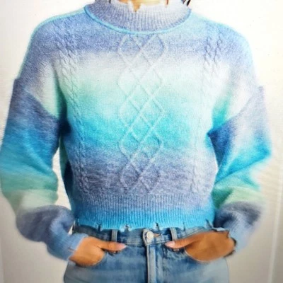 NWT NYC Knits by the Sweater Dept Space Dye Pullover Distressed Mock Neck XL - Image 1 of 4