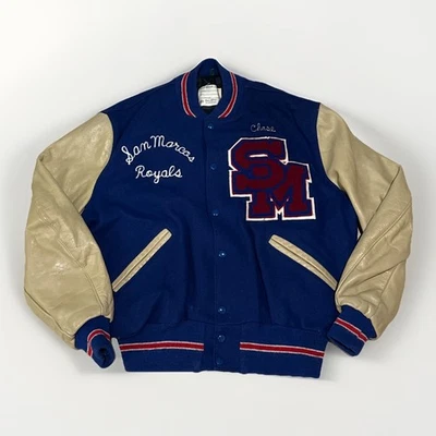 San Marcos High School Royals Vintage DeLong Varsity Jacket 70’s/80’s Size 46 - Image 1 of 4