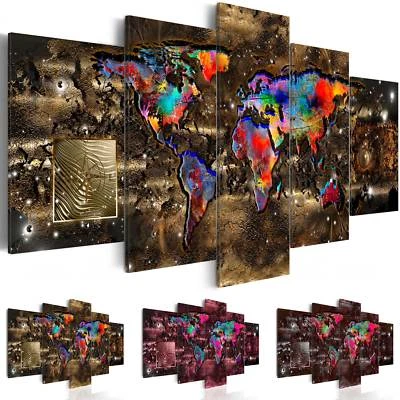 MURANDO Mapamundi Oro Cuadros lienzo XXL decoracion pared foto impresi�n k-A-0080-b-n