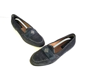 AVVENTURA Men's Black Suede Leather Loafers Sz 12.5 Handmade Italy Designer - Picture 1 of 15