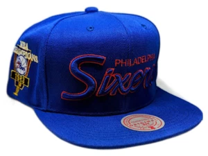 Philadelphia 76ers Mitchell & Ness 1983 Champ Year Trophy Snapback Hat - Picture 1 of 3