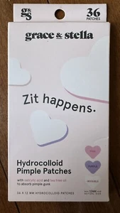 Grace & Stella Pimple Patches for Face (Heart, 36 Count) - Hydrocolloid Acne Pat - Picture 1 of 2