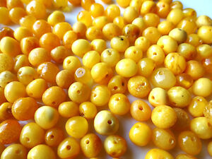 Butterscotch Real Baltic Amber Holed Loose Round Beads 5 gr. !!!