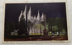 "Tempio ""Mormone"" di notte Salt Lake City, Utah." (Vedi Descrizione) Cartolina (J2) - Foto 1 di 2