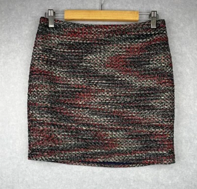 Esprit Mini Skirt AU 8 Tweed Style Pencil Skirt Multicoloured Back Zip - Image 1 of 4