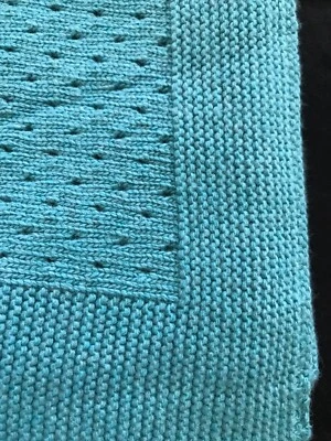 "Manta grande tejida verde azulado cálido Knot of Portugal 35""x35"" nueva con etiquetas" Foto 1 de 4