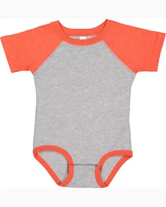 Pack Of 2 Rabbit Skins RS4430 Infant Combed Ringspun Baseball Bodysuit - Picture 1 of 10