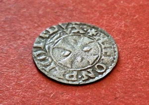 Crusaders States Jerusalem 1300 AD billon coin 0,4g-14mm RARE - Picture 1 of 5