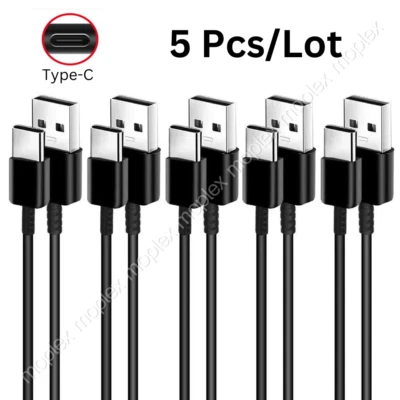 5 Pack USB-C to USB-A Cable Fast Charge Type C Charging Cord Rapid Sync Charger - Image 1 of 4