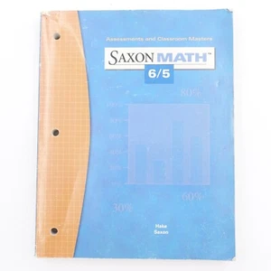 Saxon Math 6/5 Assessments and Classroom Masters 2014 PB 3 Hole Punched VGUC - Picture 1 of 8