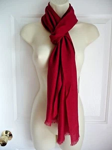 L.L.BEAN Bufanda 100% Lana Tejida Texturizada ROSA OSCURO CALIENTE Berry Magenta 14"x76" - Imagen 1 de 5