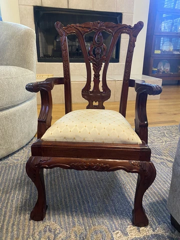 Antique Chippendale Wood Ball & Claw Foot Carved Child’s Chair Salesman’s Sample Cover